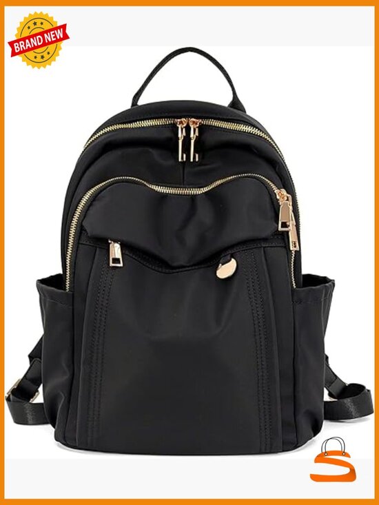 Compact Mini Backpack Purse for Women, Chic Daypack with Gold Hardware, main image 4